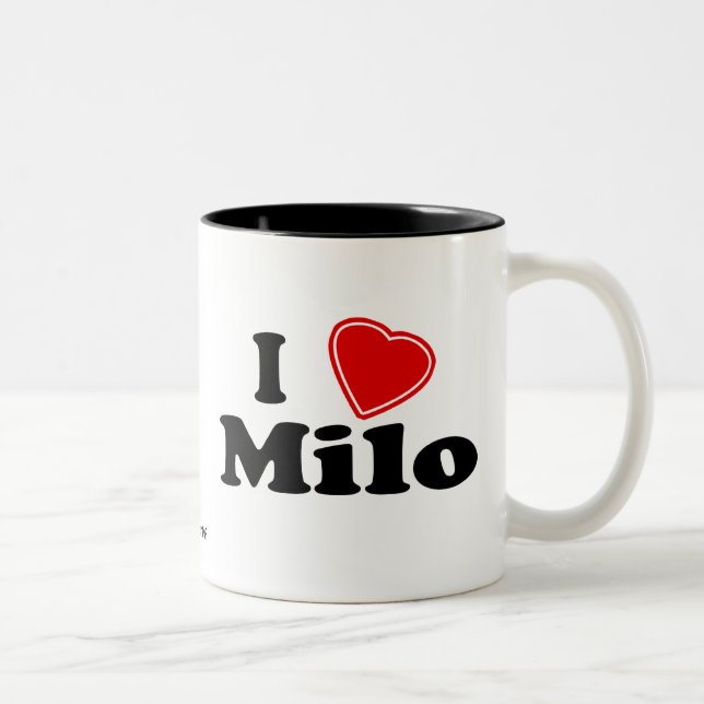 Tasse 2 Couleurs J'aime le Milo (Droit)