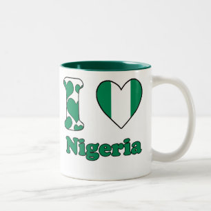 Tasse 2 Couleurs J'aime le Nigeria