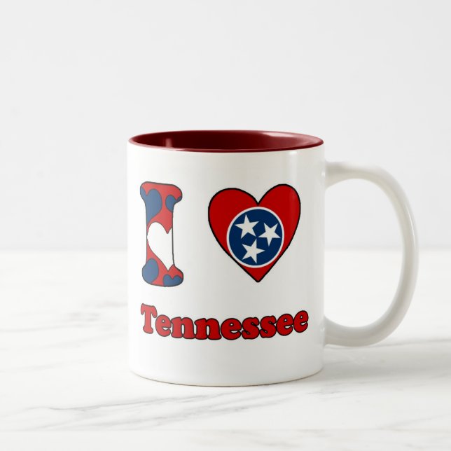 Tasse 2 Couleurs J'aime le Tennessee (Droit)