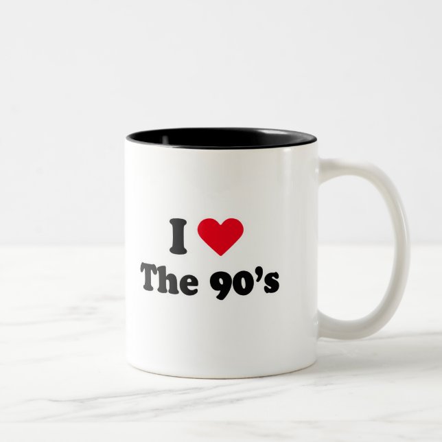 Tasse 2 Couleurs J'aime les années 90 (Droit)