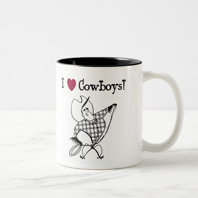 Tasse 2 Couleurs J'aime les cowboys (Droit)