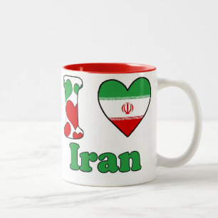 Tasse 2 Couleurs J'aime l'Iran