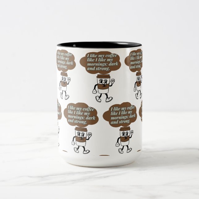 Tasse 2 Couleurs J'aime ma citation de café (Centre)