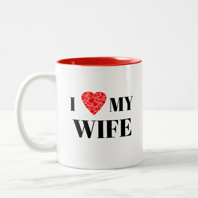 Tasse 2 Couleurs J'aime ma femme | Cadeau pour personnaliser (Gauche)