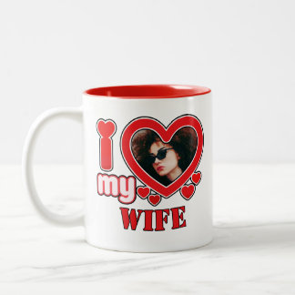 Tasse 2 Couleurs J'Aime Ma Femme Personnalisée