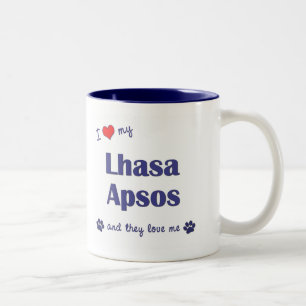 Tasse 2 Couleurs J'aime ma Lhasa Apsos (les chiens multiples)