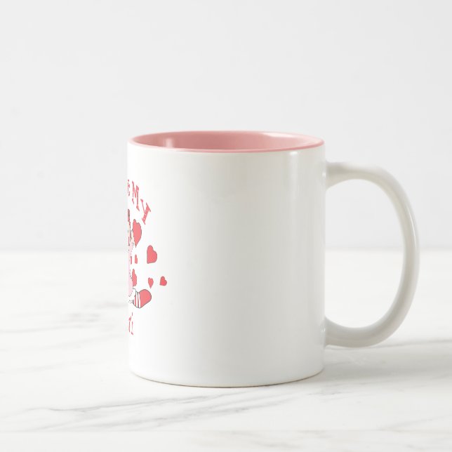 Tasse 2 Couleurs J'aime ma poupée et coeurs de chiffon Mimi (Droit)