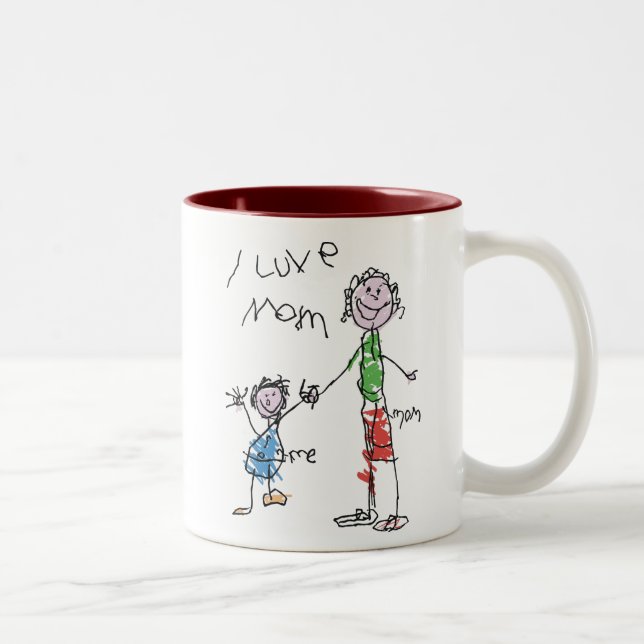 Tasse 2 Couleurs j'aime maman (Droit)