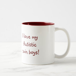 Tasse 2 Couleurs J'aime mes garçons jumeaux autistes !