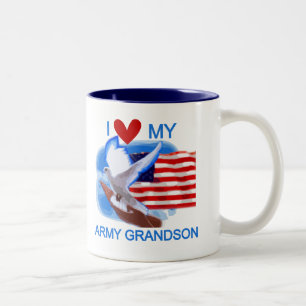 Tasse 2 Couleurs J'aime mes T-shirts et cadeaux de petit-fils