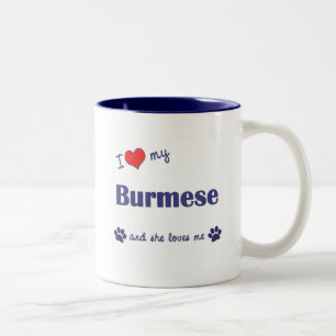 Tasse 2 Couleurs J'aime mon birman (le chat femelle)