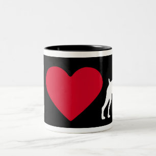 Tasse 2 Couleurs "J'aime mon boxeur "