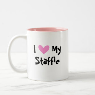 Tasse 2 Couleurs J'aime mon bull-terrier du Staffordshire