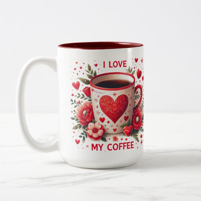 Tasse 2 Couleurs J'Aime Mon Café (Gauche)