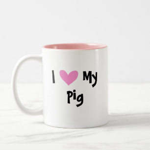 Tasse 2 Couleurs J'aime mon cochon
