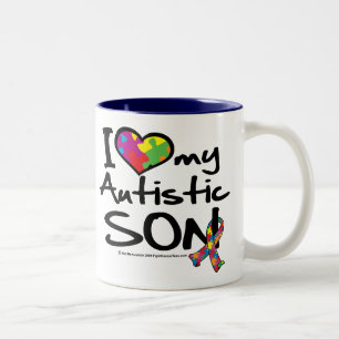 Tasse 2 Couleurs J'aime mon fils autiste