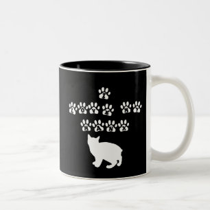 Tasse 2 Couleurs J'Aime Mon Manx — Texte Blanc