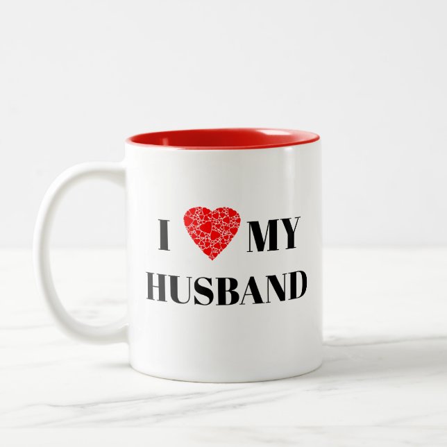 Tasse 2 Couleurs J'aime mon mari | Cadeau pour personnaliser (Gauche)