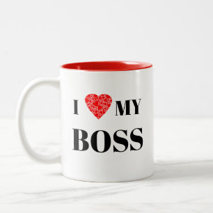 Tasse 2 Couleurs J'aime mon patron   Cadeau pour personnaliser