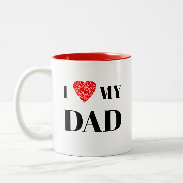 Tasse 2 Couleurs J'aime mon père | Cadeau pour personnaliser (Gauche)
