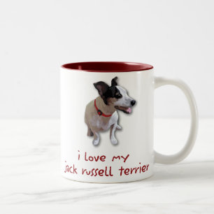 Tasse 2 Couleurs j'aime mon terrier de Russell de cric