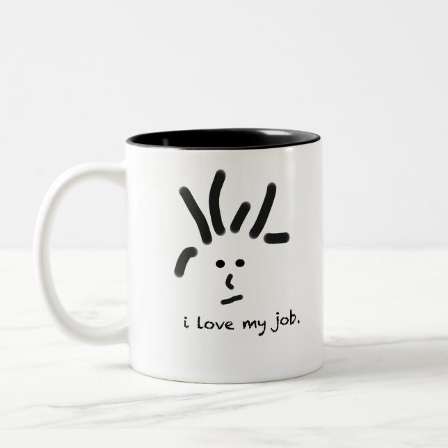 Tasse 2 Couleurs J'aime mon travail (Gauche)