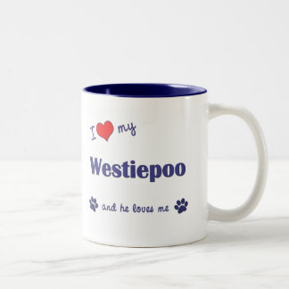 Tasse 2 Couleurs J'aime mon Westiepoo (le chien masculin)