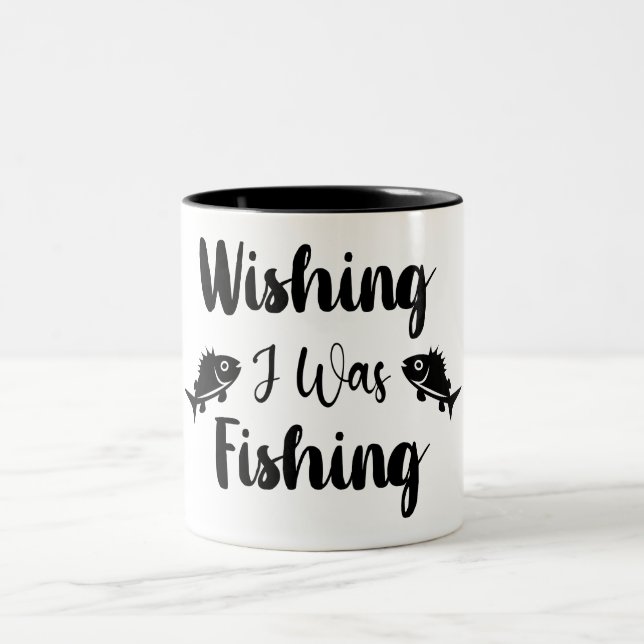 Tasse 2 Couleurs J'aimerais pêcher une citation drôle (Centre)