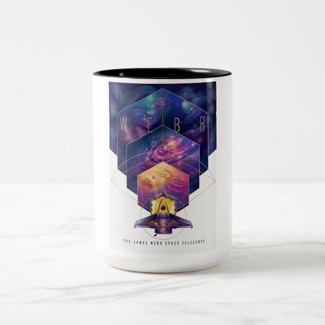 Tasse 2 Couleurs James Webb télescope spatial Illustration Art (Centre)