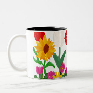 Tasse 2 Couleurs Jardin de fleurs sauvages coloré à petit budget