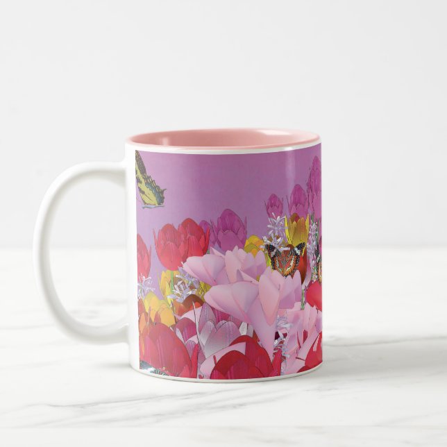 Tasse 2 Couleurs Jardin des papillons (Gauche)