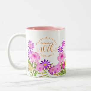 Tasse 2 Couleurs Jardin floral blanc