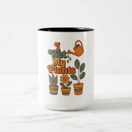 Tasse 2 Couleurs J'arrose mes plantes – Rayures Rétro 70