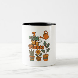 Tasse 2 Couleurs J'arrose mes plantes – Rayures Rétro 70