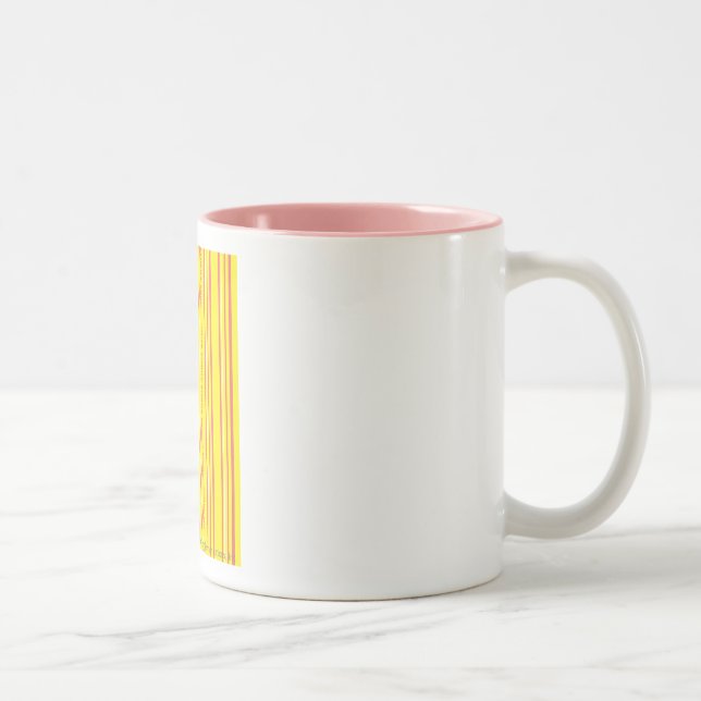 Tasse 2 Couleurs Jaune mince de rayures (Droit)