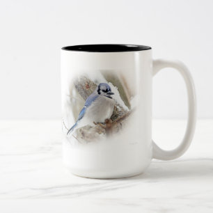 Tasse 2 Couleurs Jay bleu en hiver