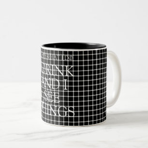 Tasse 2 Couleurs JE BOIS et JE VOIS DES CHOSES scintiller
