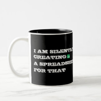Tasse 2 Couleurs Je crée en silence une feuille de calcul pour cela