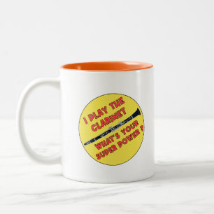 Tasse 2 Couleurs Je joue de la clarinette, quel est votre super pou