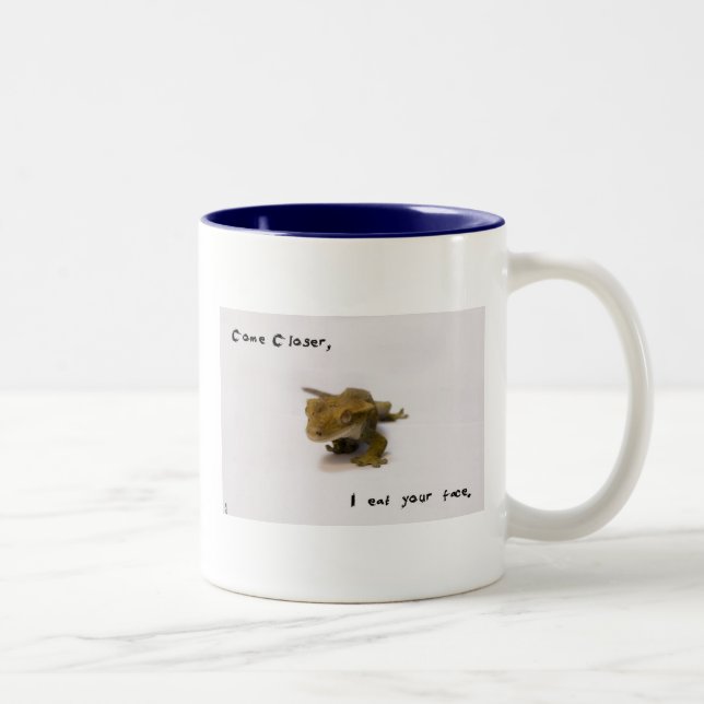 Tasse 2 Couleurs je mange votre visage (Droit)