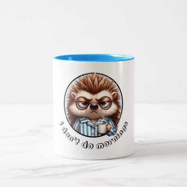 Tasse 2 Couleurs Je ne fais pas le matin Hérisson (Centre)