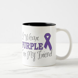 Tasse 2 Couleurs Je porte le pourpre pour mon ami (le ruban