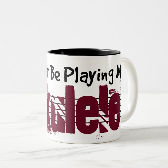 Tasse 2 Couleurs Je préfère jouer à mon Ukulele (Devant droit)