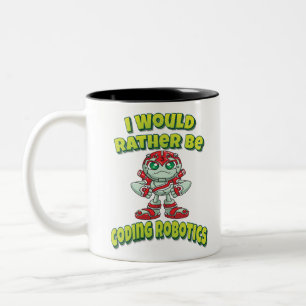 Tasse 2 Couleurs Je Préférerais Coder La Robotique