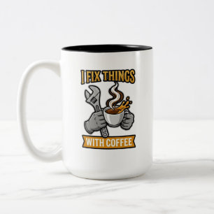 Tasse 2 Couleurs Je Répare les Choses avec un Cadeau de Mécanicien 