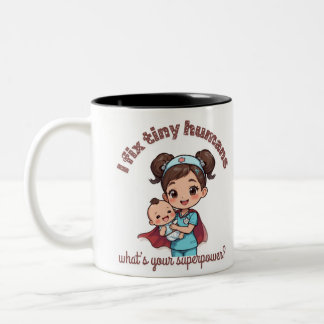 Tasse 2 Couleurs Je Répare les Petits Humains, Citation Mignonne po