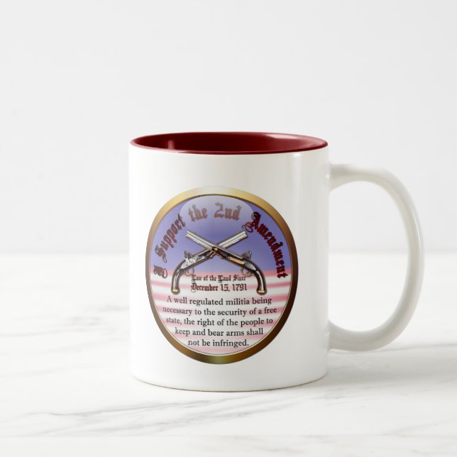 Tasse 2 Couleurs Je soutiens le deuxième amendement (Droit)