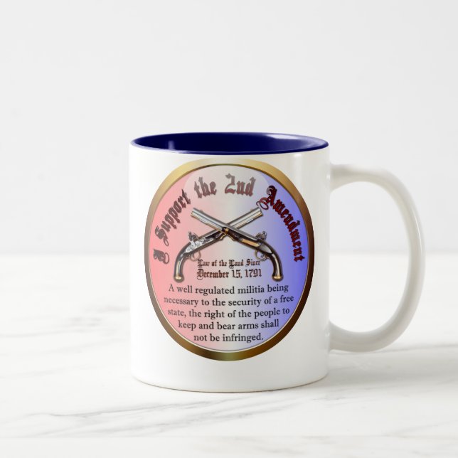 Tasse 2 Couleurs Je soutiens le deuxième amendement (Droit)