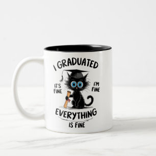 Tasse 2 Couleurs Je suis diplômé Ça va bien Je vais bien Tout va bi