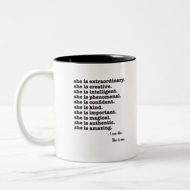 Tasse 2 Couleurs Je suis elle. Elle est Moi. (Gauche)